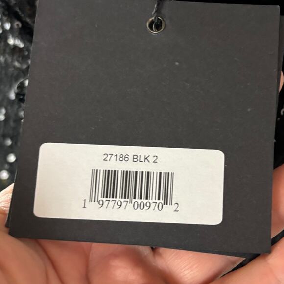 Mac Duggal Sequin Sheath Dress 2 Black NWT - Picture 9 of 9